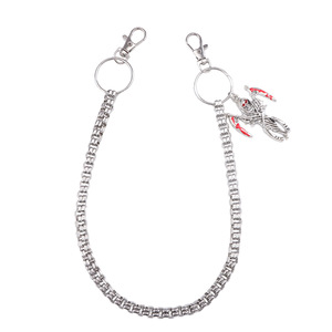 Cadena de cintura de aleación de zinc de una sola capa con colgante de fantasma de dibujos animados, estilo hip hop para hombre, accesorio de joyería para uso diario. - Product Image 5