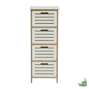 <span class=keywords><strong>Cajonera</strong></span> de Almacenamiento de 4 Cajones con Ventilación <span class=keywords><strong>y</strong></span> Cajones Extraíbles, Mueble Organizador Estrecho Independiente para Baño, Entrada o Dormitorio - Product Image 6