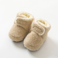 Chaussons bébé chauds et épais pour l'automne et l'hiver, antidérapants, à semelle souple, doublés de polaire, pour nouveau-nés garçons et filles