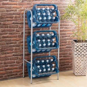 Bottle crate shelf for standard drinks crates Euro boxes or folding boxes drinks crate rack metal steel tube frame