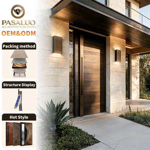 Portas Exteriores de Entrada de Segurança Elegantes em Madeira para Residências e Vilas, Fornecimento de Fábrica OEM PSL 2026 - Product Image 1