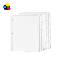 Séparateurs de classeur à 3 anneaux en papier blanc format Lettre, écologiques, durables, à 5 onglets, avec bord renforcé pour classeurs à onglets 1/5 de pouce
