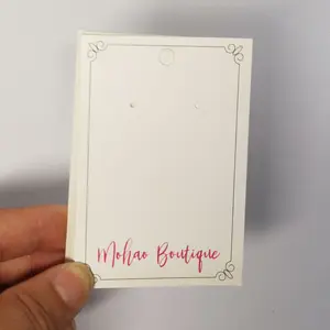 Carte personnalisée de boucle d'oreille de bijoux en papier ordinaire recyclable spécial écologique de haute qualité