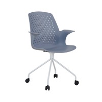 Chaise de bureau décontractée simple pour réunions et formations, avec dossier ajouré créatif, hauteur réglable, pivotante et pliable, idéale pour la salle à manger