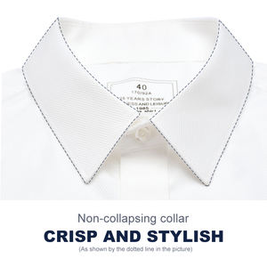 Профессиональный формальный костюм 60% хлопчатобумажная простая покрытая пуговица с длинным рукавом Обычная рубашка для мужчин - Product Image 5