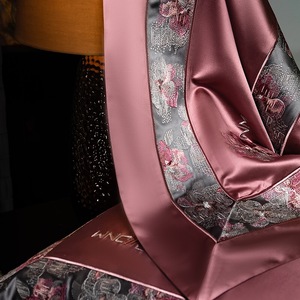 Sang Trọng Thêu 4Pcs Duvet Bìa Màu Hồng Chắp Vá Phong Cách Châu Âu Dài Staple Cotton 800T Lụa Cotton Comforter Bộ Đồ Giường Thiết Lập - Product Image 6