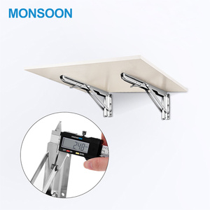 Supports d'étagère pliants en acier inoxydable robuste, table pliable, établi, bricolage, support triangulaire gain de place - Product Image 4