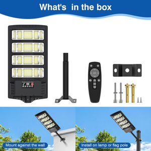 Farola Solar Exterior Súper Brillante de 240 LED, Impermeable, con Sensor de Movimiento, Clasificación IP66, Certificación ROHS y CE, Alimentación por Panel Solar - Product Image 4