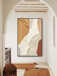 Quadro Decorativo Moderno Minimalista Stile Wabi-sabi per <span class=keywords><strong>Soggiorno</strong></span>, Dipinto Astratto Geometrico con Texture Arenaria, per Divano e Ingresso - Product Image 5