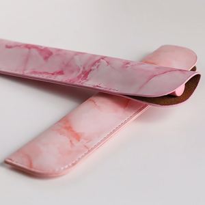Estuche Clásico para Lápices de Cuero PU, Diseño Simple con Patrón de Mármol, Estuche Protector Portátil para Artículos de Papelería - Product Image 4