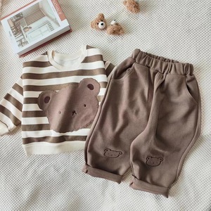 幼児用スウェットパンツ服セット 春秋 ベビー 男の子 女の子向け 漫画柄 2点セット キッズ 長袖アウター - Product Image 3