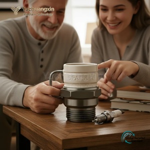 หัวเทียนถ้วยกาแฟเซรามิกแบบมินิมอลดีไซน์แบบอุตสาหกรรมอุปกรณ์สำหรับดื่มที่ไม่เหมือนใคร - Product Image 5