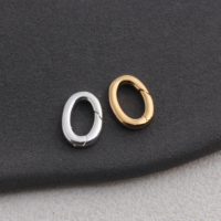 Fermoir à ressort ovale en or 14K massif/argent S925, mousqueton, clip, boucle, fournitures de bijoux en gros
