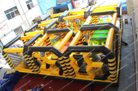 Grand parcours d'obstacles gonflable extérieur Terrain de jeux gonflable Parcours d'obstacles gonflable Jeux de tunnel