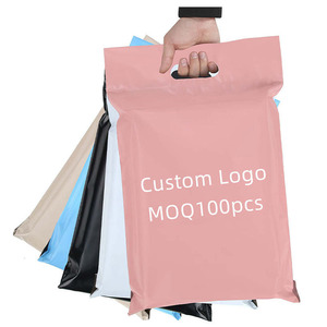 Petits sacs quantité minimale de commande courrier personnalisés poignée poly rose sac postal sacs d'emballage de <span class=keywords><strong>transport</strong></span> personnalisés pour les petites entreprises - Product Image 1