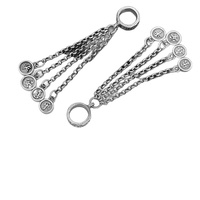 Anneau de cheville vintage vieilli en verre imitation argent 37 avec pampille papillon DIY, accessoire de mode polyvalent
