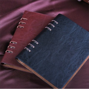 Kinh Doanh cổ điển máy tính xách tay trong <span class=keywords><strong>A5</strong></span> B5 kích cỡ đen nâu xám da bìa với xoắn ốc ràng buộc và túi - Product Image 2