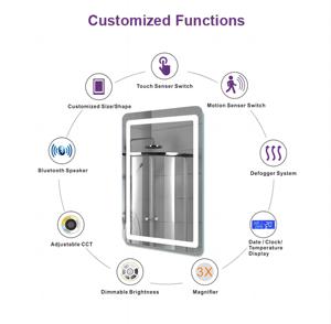 Miroir de maquillage intelligent <span class=keywords><strong>à</strong></span> écran tactile sablé, miroir de salle de bain <span class=keywords><strong>à</strong></span> LED alimenté par batterie, pour salle de bain - Product Image 5