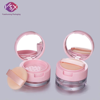 Yueshunxing vente en gros 3g 5g Mini emballage cosmétique à clapet Portable vide rose boîte de poudre en vrac avec miroir
