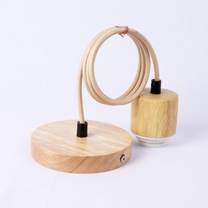 Minimalist Modern Chandelier Nordic Style Solid Wood Single Head Lamp <b>Holder</b> For Restaurants Hotels Bars Round LED Light 1.2M - Product Image 1