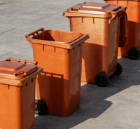 Contenedor de Basura Industrial de Alta Capacidad, Contenedor de Residuos con Ruedas Resistente a los Rayos UV, Diseñado para Camiones de Volcado Automático