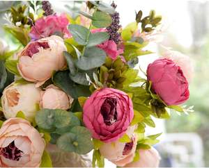 Venta al por Mayor de Ramos de Flores de Peonía de Seda Artificial de 13 Cabezas, Exquisitos, para Decoración Moderna del Hogar, Bodas, Navidad y Año Nuevo - Product Image 3