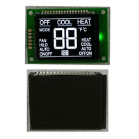 LCD Segmen 4 Digit Negatif VA Transmisi Penuh dengan Lampu Latar Putih 3.3V untuk Tampilan Thermostat HVAC SML04216