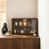 Vitrina de Madera Maciza con Puertas Corredizas de Vidrio, Luz LED y Estante Interior, Fabricante OEM, MOQ Bajo, Proveedor Mayorista