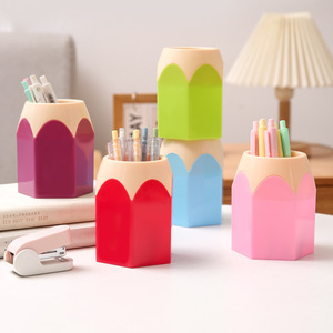 Colorful Hexagonal Plastic Pen Holder <b>Large</b> Capacity <b>Desk</b> Storage For Student Office Use - Product Image 1
