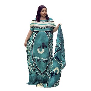 Robe longue décontractée pour femme, style ethnique africain, respirante, à manches courtes, imprimée, en polyester, grande taille, collection été 2025 - Product Image 5