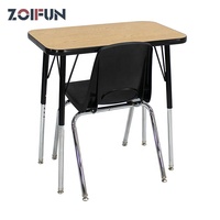 Table et chaises en MDF de 25 mm pour enfants, mobilier enfant individuel, bureau et chaise réglables en hauteur sur 4 niveaux