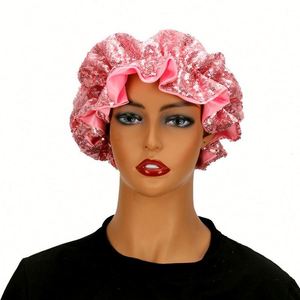 Bonnets en satin personnalisés 2 couches pour maman et moi, avec paillettes, pour perruques, sommeil, bain, ensemble femme, maman, bébé, enfants - Product Image 3
