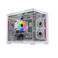 Boîtier PC de style 2026, boîtier d'ordinateur de jeu avec panneau latéral en verre transparent, boîtier de bureau Micro MATX ITX, tour moyenne, châssis de PC gamer