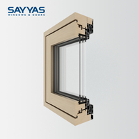 Ventana Abatible Hacia Adentro Sayyas P135 de Lujo Sostenible con Revestimiento de Aluminio y Madera, Certificada PHI para Proyectos Ecológicos LEED y Casas Pasivas