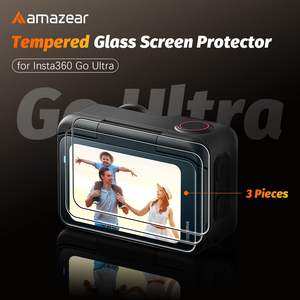 Protection d'écran professionnelle Amazear pour caméra Insta360 GO Ultra, lot de 3, dureté 9H, verre trempé anti-traces de doigts - Product Image 2