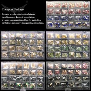 CY N2 Bling azul Rosa AB Mocha en forma de cristal caja de diamantes de imitación para uñas Piedras Blancas diamantes de imitación para uñas - Product Image 2