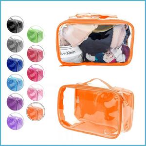 For Custom Logo Clear PVC Zipper Waterproof Recycled Makeup Pouch Daily Life High Quality Easy Storage Customizable Women's - Product Image 1