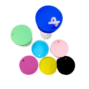 Best Selling BPA Free Custom Logo Silicone Cup Lid With Straw Hole Silicone Safe Drink Cover For Home Bar