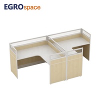 EGROspace Fournisseur Professionnel de Mobilier Poste de Travail Modulaire avec Cloison Privée en Verre pour 2 Personnes Bureau Cubique