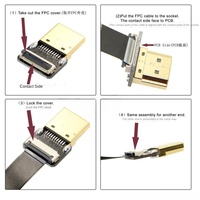 Câble plat FPC FFC 20 broches pour connecteur flexible, type C et D, pour FPV, TV, projecteur, antenne