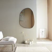Chambre salle de bain coin accroche moderne noir cadre décoratif mural Console miroir irrégulier en gros pour la décoration intérieure