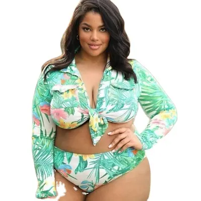 5XL Custom Logo Big Size Swimsuit Big Breasted Size Swimwear Sexy Bikini Fat Ladys Bikini Plus Size Swimwear for Fat Women