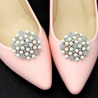 Clips de chaussures pour chaussures de mariage, formes géométriques rondes, rectangulaires, perles, cristal, strass