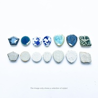 Kit de décoration artistique en mosaïque de céramique émaillée fait main, carreaux de porcelaine bleus et blancs, collage souvenir, jouet créatif parent-enfant