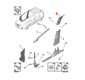 Ceinture de sécurité pilier central panneau décoratif supérieur blanc <span class=keywords><strong>sel</strong></span> YL003238PR YL003239PR pour <span class=keywords><strong>Peugeot</strong></span> 4008 (2016-) 5008 (2017-) - Product Image 6