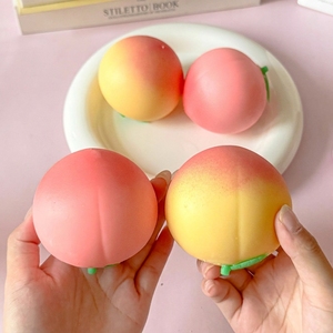 Juguetes Antiestrés Creativos, Novedosos, Divertidos y Lindos con Forma de Durazno, Pelotas Antiestrés Realistas con Forma de Fruta, Venta al Por Mayor - Product Image 2