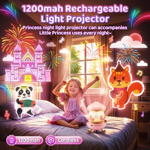 Proyector de Estrellas con Forma de Carrusel, Lámpara Nocturna con Control Remoto Inalámbrico, Luces LED de Unicornio y <span class=keywords><strong>Princesa</strong></span> para Habitación Infantil, Regalos de Cumpleaños y Navidad - Product Image 3