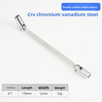 Clé à douille articulée Torx en L de 13 mm à 12 points, en acier au chrome-vanadium chromé, avec embout coudé à 90 degrés pour tuyaux