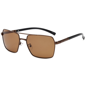 Gafas de sol de aviador metálicas con lentes polarizadas TAC, protección UV400 para pesca, deportes al aire libre, ciclismo, unisex - Product Image 1