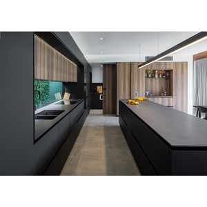 Gabinetes de cocina de estilo contemporáneo de dos enredos con acabado mate mixto de grano de madera con renderizado <span class=keywords><strong>3D</strong></span> vívido - Product Image 4